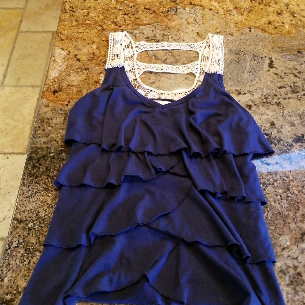 Cute, lace and ruffled tank top